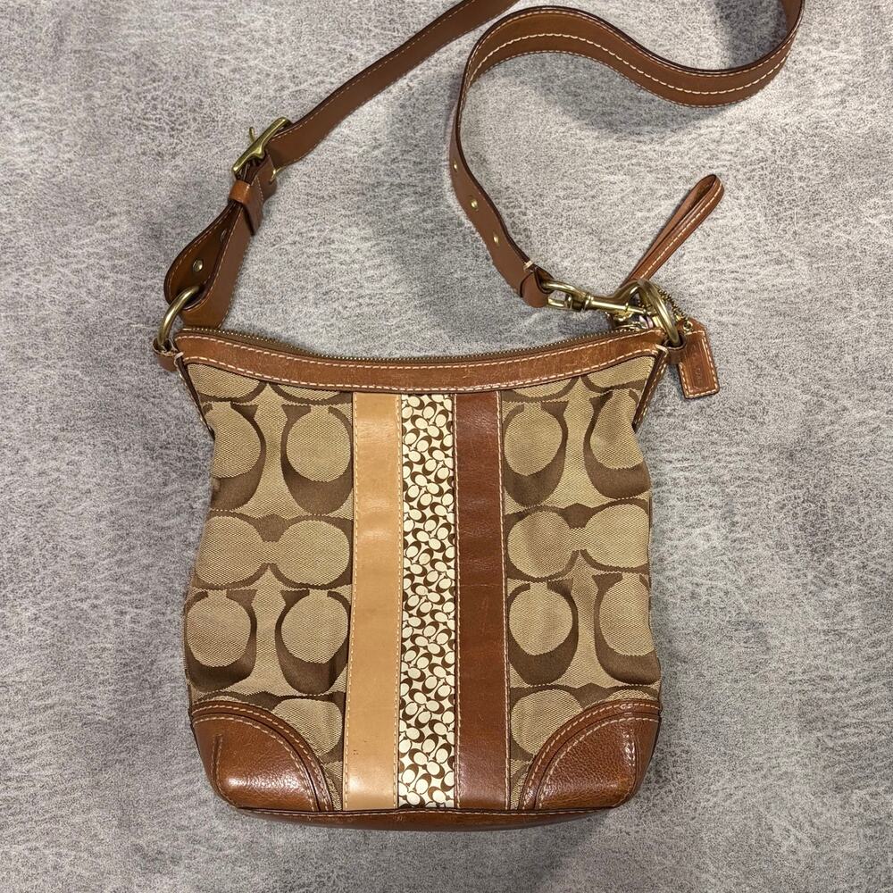 Coach Signature Stripe Crossbody Bag